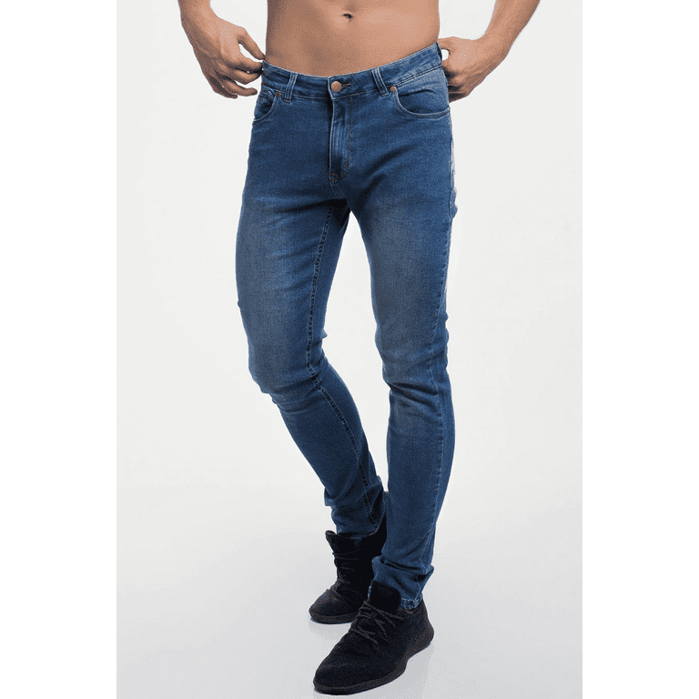 Barbell Apparel Men's Straight Athletic Fit Jeans Medium Wash 28 