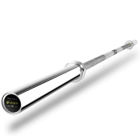 Barbell Bar for 2" Olympic Plates,Home Gym Weightlifting Bar 4Ft Solid Chrome Weight Bar 5Ft Fitness Training Curl Barbell 7.2Ft,Silver Stainless Steel Sports Fitness Exercise Equipment