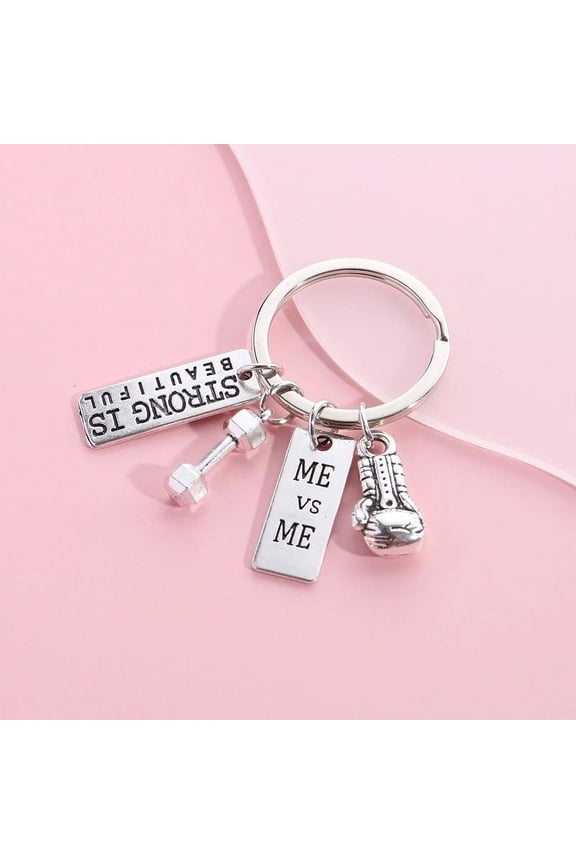 Metal Barbell Keychain Boxing Glove Charm Ornament Classic Gift for Christmas Valentine's Day New Year's Chinese