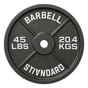 Barbell Cast Iron 2-Inch Weight Plates for Strength Training & Weightlifting, 45LBSPair