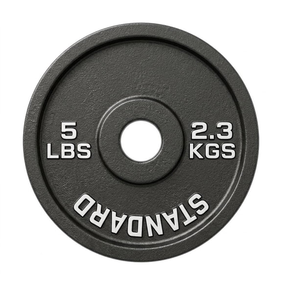 Barbell Cast Iron 2-Inch Weight Plates for Strength Training & Weightlifting, 5LBS(Pair)