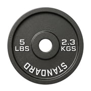 Barbell Cast Iron 2-Inch Weight Plates for Strength Training & Weightlifting, 5LBSPair