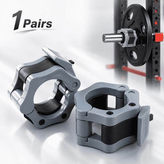 Barbell Clamps Olympic Spinlock Collars Dumbbell Clips Weight Lifting Bar Lock Quick Release Professional Barbell Buckle 1 Pair for Gym Exercise Fitness Body Building