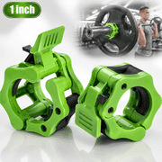Barbell/Dumbbell Collars Clips Weight Lifting Bar Lock Quick Release Professional Barbell Buckle 1 Pair for Gym Exercise Fitness Body Building - Green (1 inch)