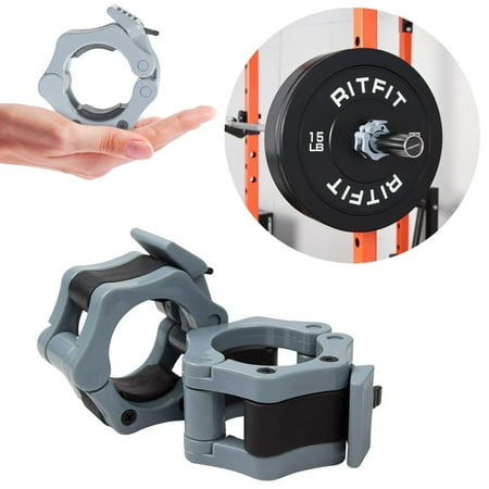 Barbell Clamps Olympic Spinlock Collars Dumbbell Clips Weight Lifting Bar Lock Quick Release Professional Barbell Buckle 1 Pair for Gym Exercise Fitness Body Building