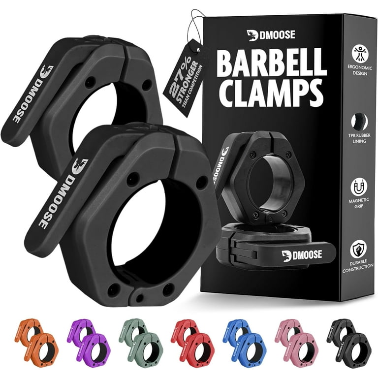 2-Pack Barbell Collars For 2" Bars - Quick Release Locking Clamps For Weightlifting & Strength Training