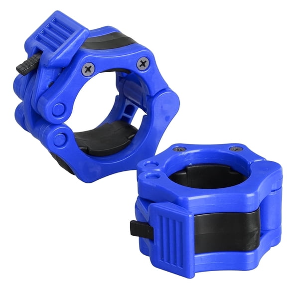 Barbell Collar Olympic Barbell Clamps 2 inch Barbell Clips 2pcs Quick Release for Weightlifting Bar Blue