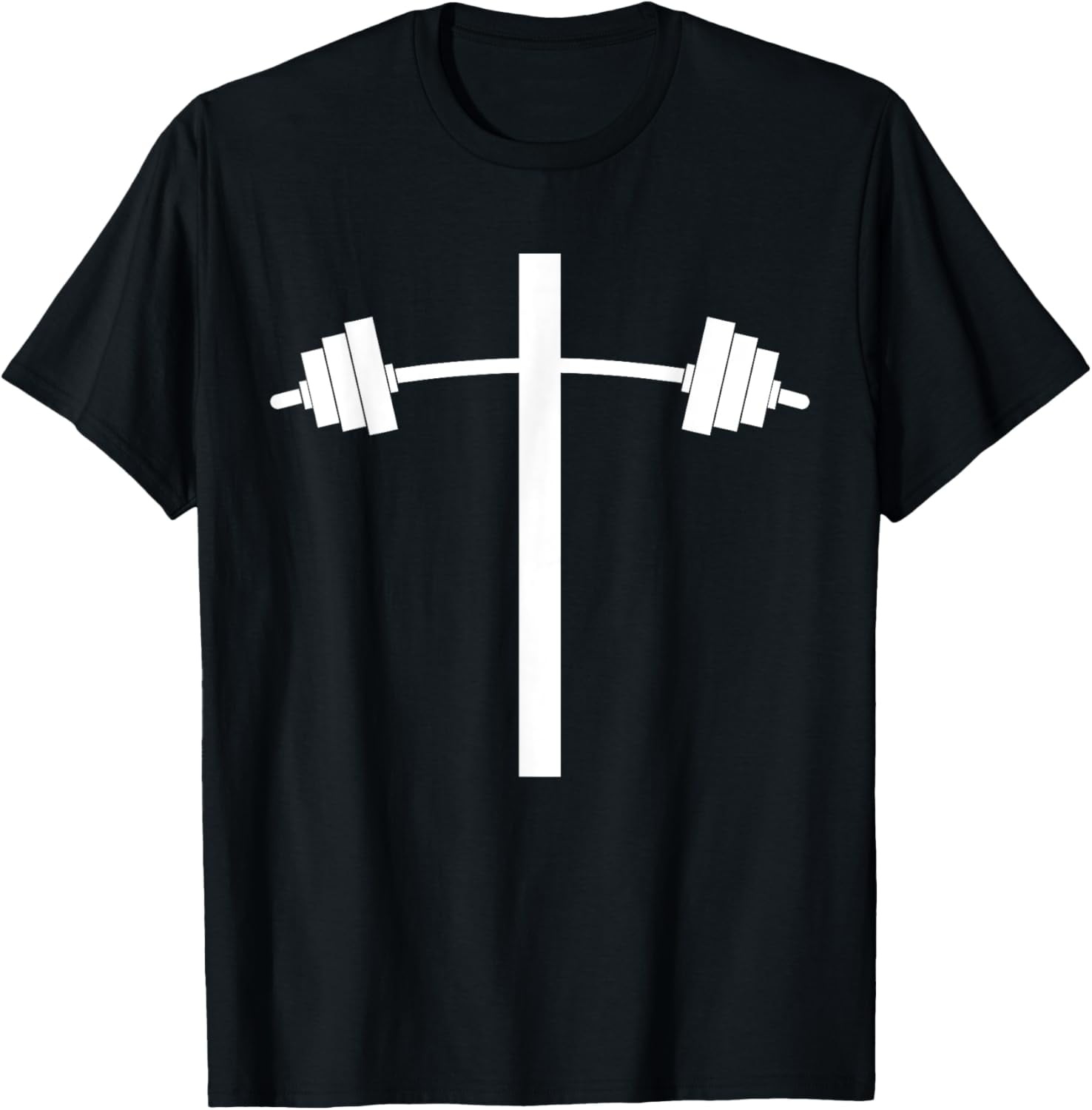 Barbell Dumbbell Cross Christian Jesus Gym Workout Lifting TShirt