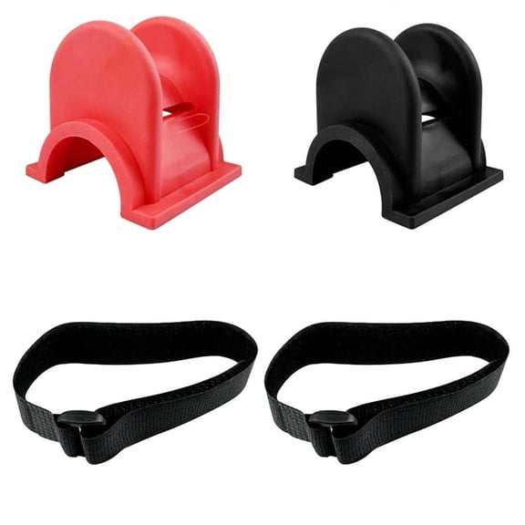 Barbell Holder Set Plastic 2 Pack with Adjustable Straps for Home Gym and Workout Storage