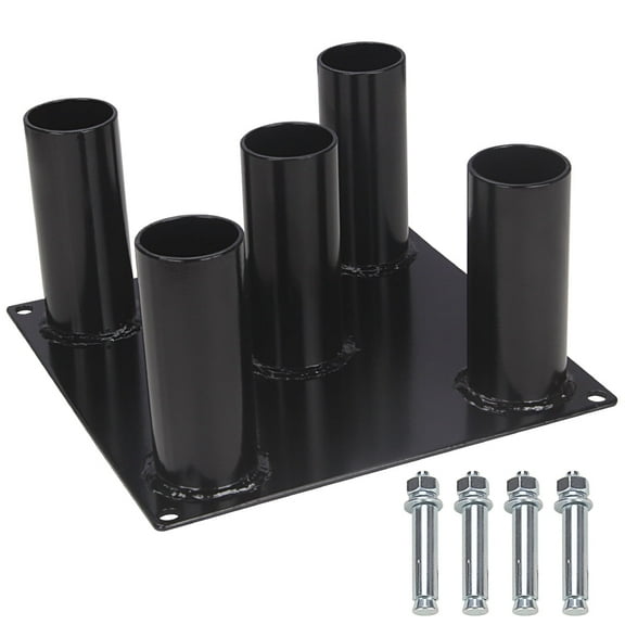 Barbell Holder Vertical, Barbell Storage Rack Fit for 2" Olympic Bars, Hex Bars, Trap Bars, Curl Bars, Triceps bars, Holds 5 Bars