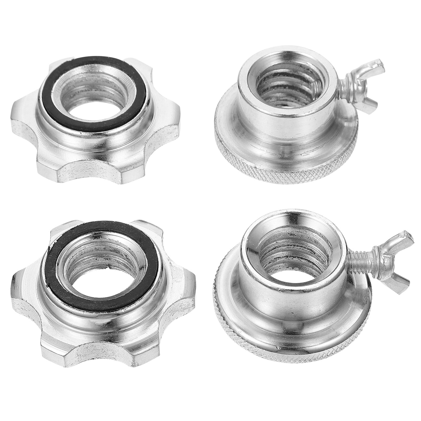 Barbell Lock Collars, 4 Pcs Barbell Spinlock Collars Screw Clamp