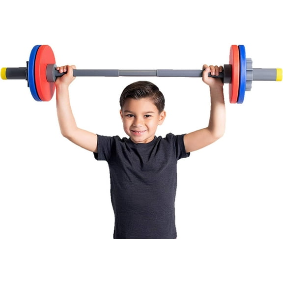   Barbell Mini - Adjustable Kids Barbell Toy Weight Set for Kid Fitness, Weightlifting and Power lifting - Safe,  Kid's Gym Workout and Exercise Equipment for Toddlers and Children
