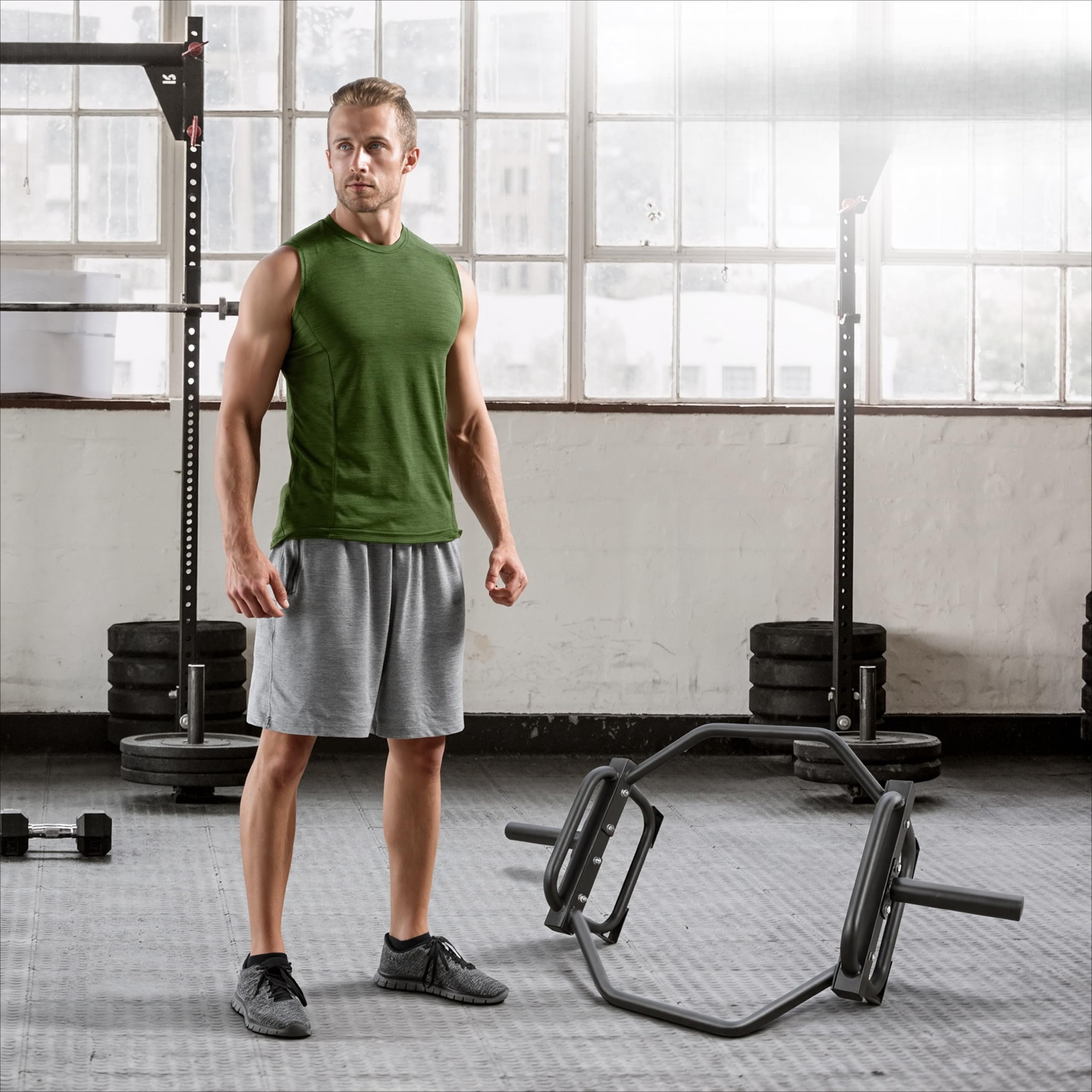 Barbell Olympic Trap Bar and Shrug Bar for Deadlifts