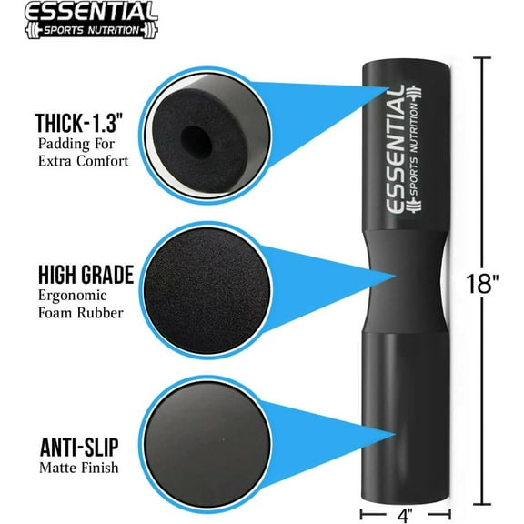 Barbell Pad and Hip Thrust Pad for Leg Day, Squat Pad Stays in Place Secure, Thick Cushion for Comfortable Squats Lunges Glute Bridges, Weight Lifting Fit Standard and Olympic Bars Perfectly