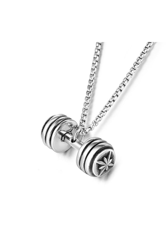 Barbell Pendant Necklace Dumbbell Chain Necklace Fitness Gym Weight Lifting Necklace Jewelry Gift for Men Women