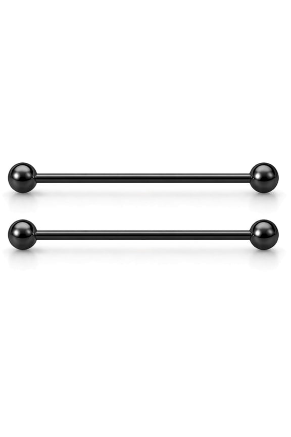 Barbell Piercing Jewelry 14g Bar Scaffold For Women Men - 2 Pack Of Industrial Bars Cartilage Ear Barbell Jewelry - 35mm Long Straight Hypoallergenic Surgical Steel 14g Industrial Piercing Jewelry