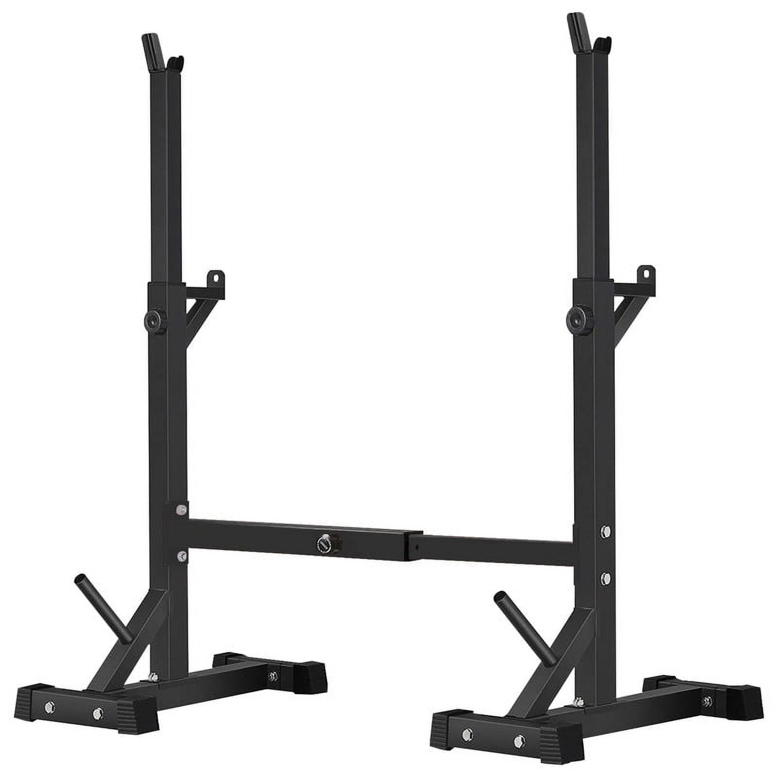 Yaheetech 2pc Adjustable Gym Lifting Bar Squat Stands Solid Steel Barbell Rack for Home Walmart