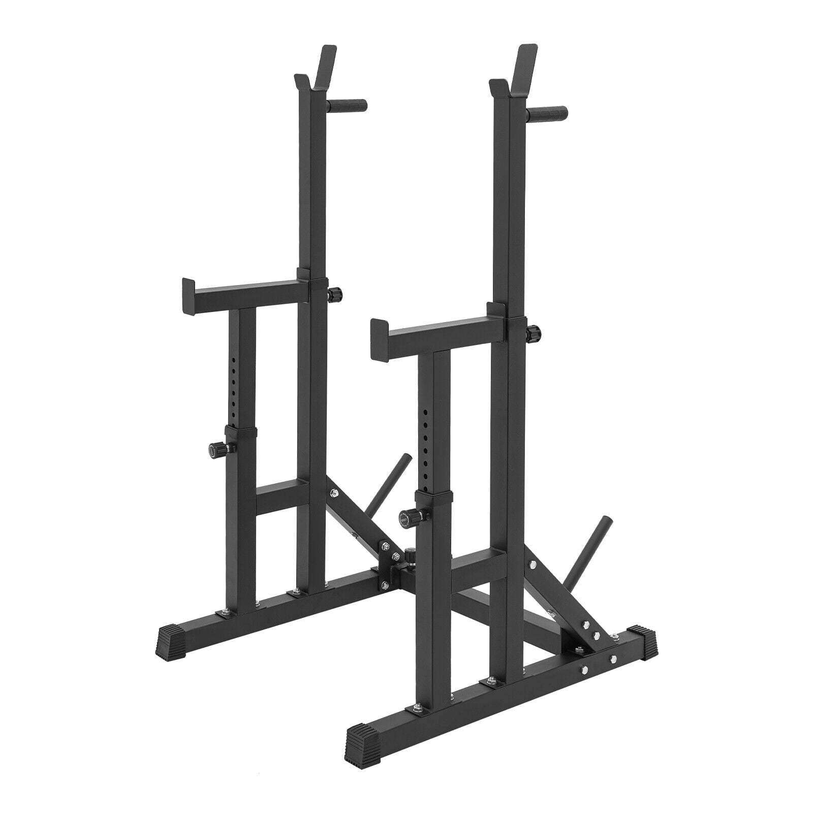Barbell Rack Up to 551.16lbs Capacity, Multi-Functional Squat Rack Bench Press Rack with Adjustable Width & Height, Floor Mounted Squat Rack Stand for Home Gym