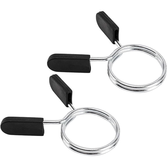 Barbell Spring Clip Dumbbell Circlip Collars Olympic Barbell Weight Bars Weightlifting Clamps Clips 2 Inches Lock Buckle for Fitness Exercise Strength Training Gym Accessory 1 Pair