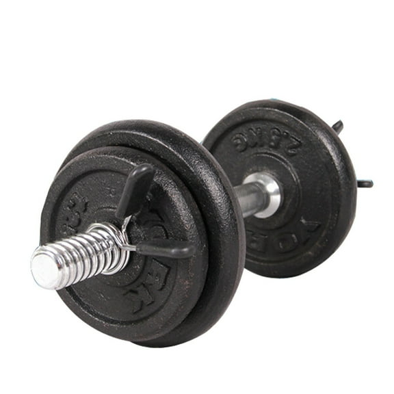 Barbell Spring Collar Clips, 2 Pack 25mm Gym Weight Lock Clamps, Rubber Grip Dumbbell Clips for Standard 1 Inch Bars