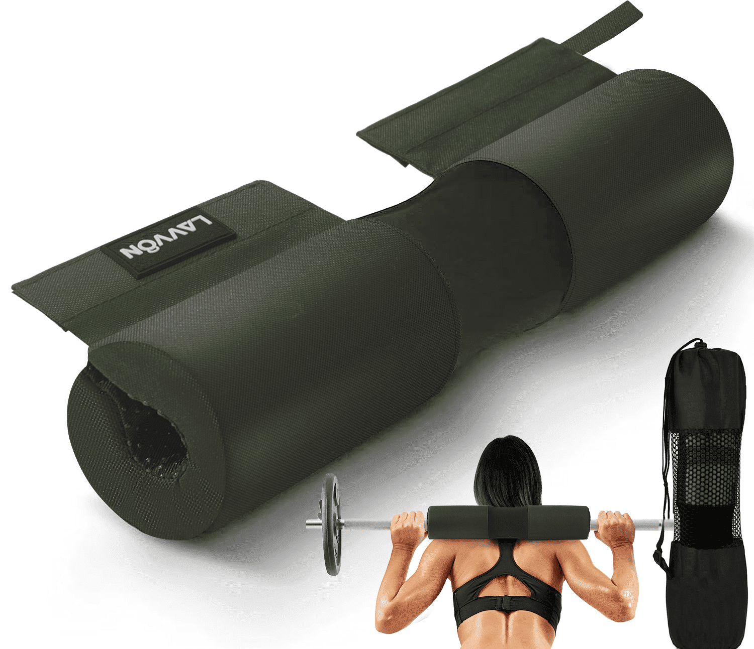 Barbell Squat Pad Nylon Padding AntiSlip- Thick Foam Barbell Pad for ...
