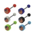 thumbnail image 1 of Barbell Tongue Ring USA Flag Logo, 1 of 6