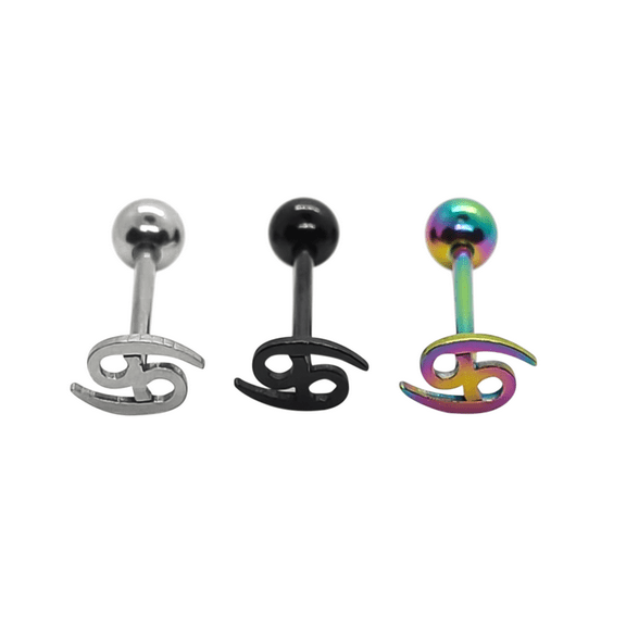 Barbell Tongue Ring with Flat 69 Design Ion plated 14 Gauge 5/8"