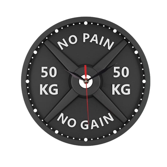 Barbell Wall Clock Watch Decorative 12inch Mute Creative Ornament Gym Clock for Home Gym Bodybuilding Weight Lifting Fitness