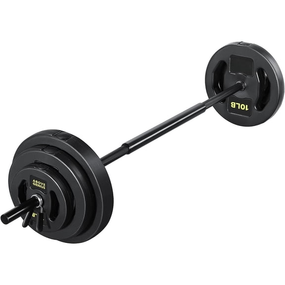 Barbell Weight Set for Lifting, 45 LB Weight Bar Set with Adjustable Free Weights for Workout Bar for Exercise Build in Gym