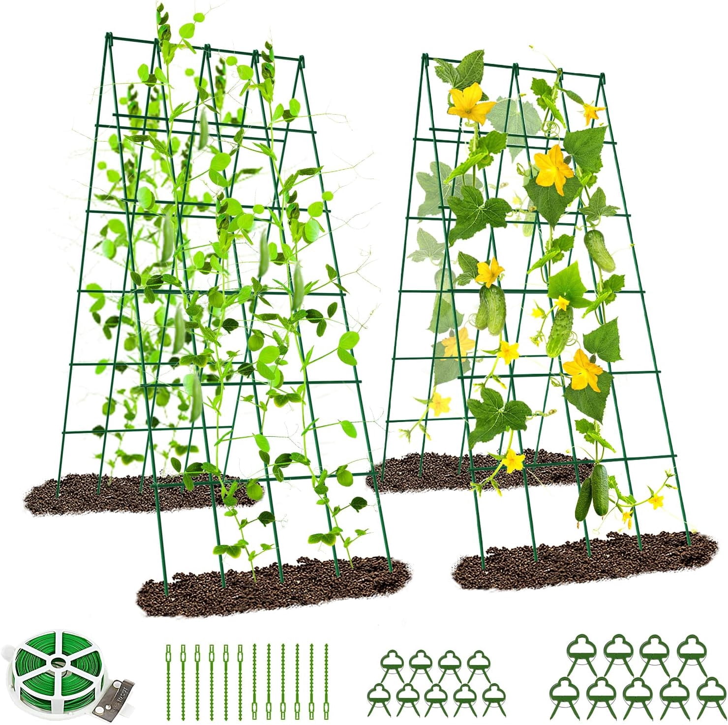 Barbella Foldable Cucumber Trellis, 2 Pack AFrame Trellis Outdoor