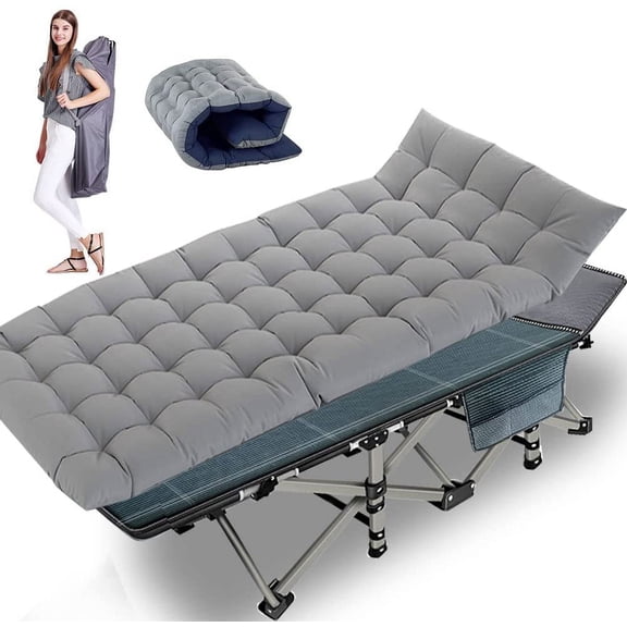 Barbella Folding Camping Cot, Folding Cot Camping Cots for Adults, Portable Sleeping Cot with Mattress Foldable Outdoor Bed Camp Cots Guest Bed with Carry Bag for Home, Office & Outdoor Use