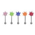 thumbnail image 1 of Barbells Tongue rings Surgical steel With Soft Silicone spikes 5 Pack, 1 of 3