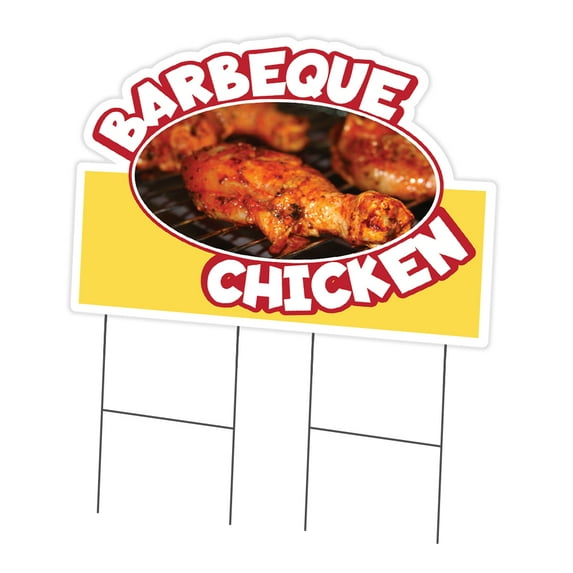 Barbeque Chicken 24" x 36" Yard Sign & Stake | Advertise Your Business | Stake Included Double Sided Image | Made in The USA