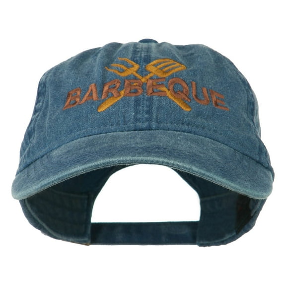 Barbeque Fork Spatula Embroidered Washed Cap - Navy OSFM