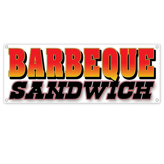 Barbeque Sandwich 13 oz Vinyl Banner With Metal Grommets