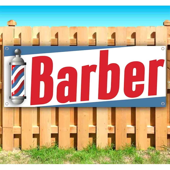Barber 13 oz Vinyl Banner With Metal Grommets