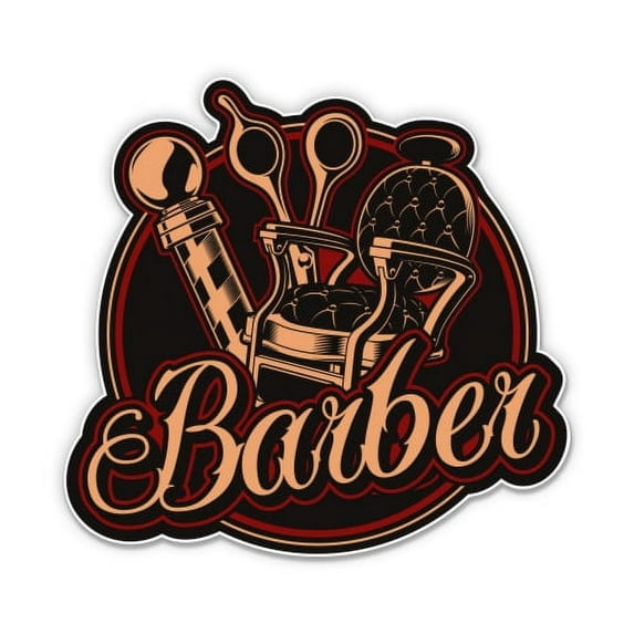 Barber - 5" Vinyl Sticker - For Car Laptop I-Pad - Waterproof Decal