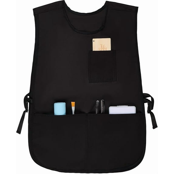 Barber Apron Vest Black 3 Pocket Apron with Sleeveless Adjustable Water Oil Resistant Velvet Machine Washable Tool Accessories