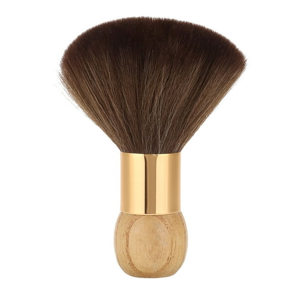 Barber Brush, Neck Duster Brush for Hair Cutting, Professional Hair Brush Cleaner with Wooden Handle Barber Accessories Short Hair Sweep Brush[Burlywood]