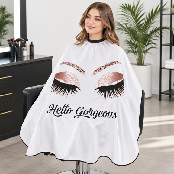 Barber Cape Hello Girl Gorgeoglitters Eyelash Salon Apron Hair Barbershop Kits For Women 55''x66''