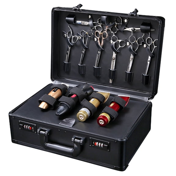 Barber Carrying Case, Hairdressing Toolbox Large Makeup Case, Portable Mobile Barber Station, Hairdresser Equipment Tool, Hair Stylist Case Suitcase Storage Box, with Code Lock, for Haird
