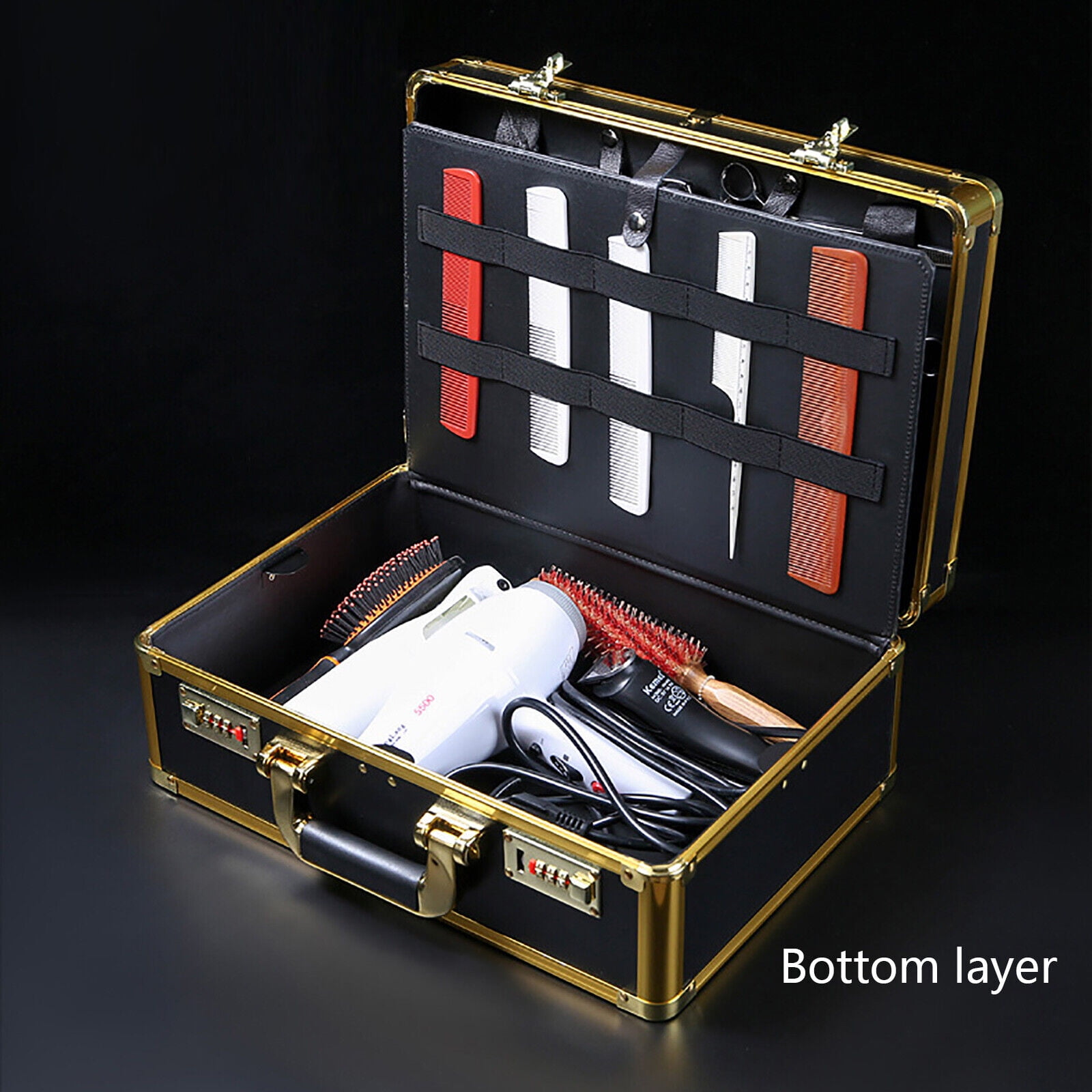 Barber Carrying Case Large Barber Beauty Salon Tool Kits Storage Portable Travel Carry Case Hairdresser for Hair Stylist Pet Groomer Gold Walmart