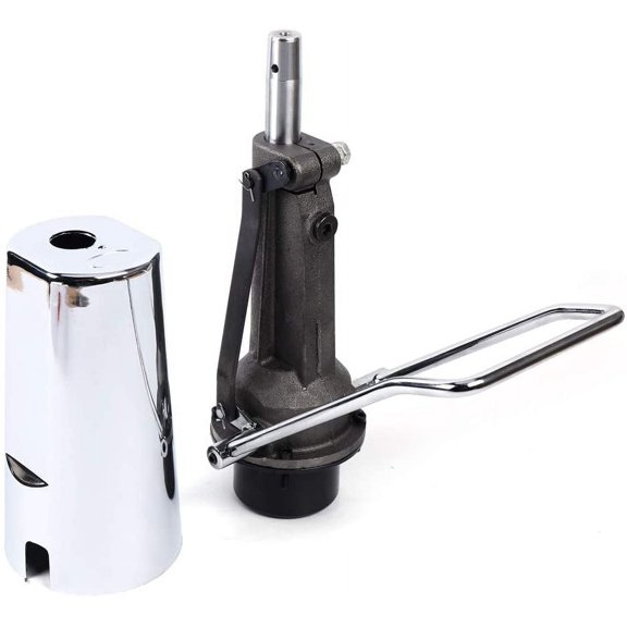Barber Chair Hydraulic Pump w/ 23" Base, 440Ibs Barber Salon Styling Chair Replacement, 4 Bolt Pattern Pump, Height After Stretching 20.3inch (Adjustable Height: 5.5'', W/Base)