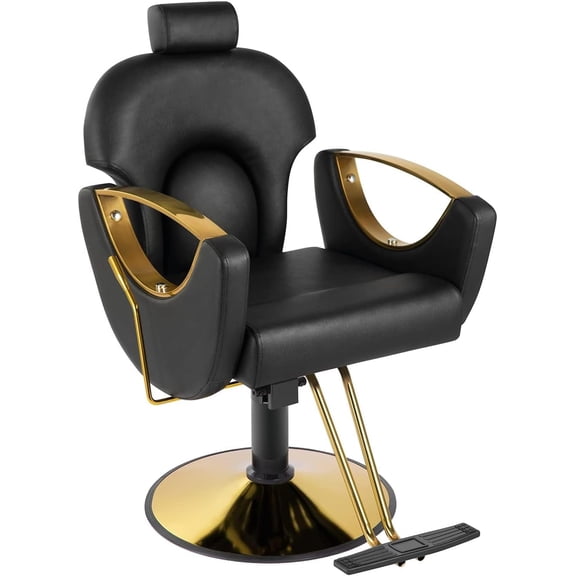 Barber Chair Salon Chair for Hair Stylist,Height Adjustable Hair Chair with ProfessionalHydraulic PUM,Multi-Function Shampoo Tattoo Chair Beauty Salon Hairdresser Chair for Barbershop(Black)