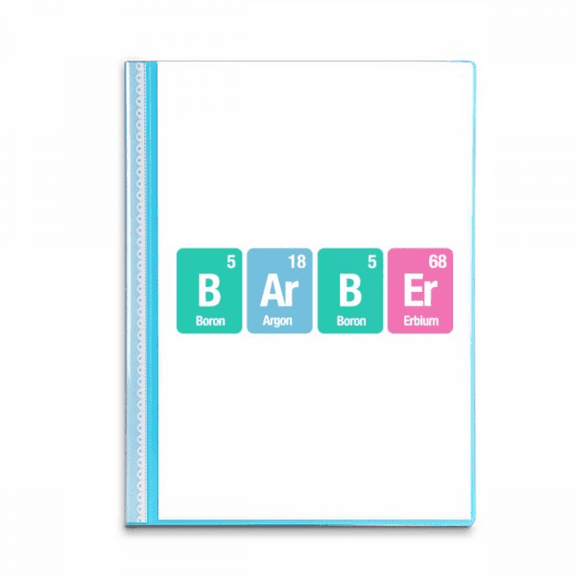 Barber Checal Element Science Book Sheet Protectors Portfolio Binder Folder