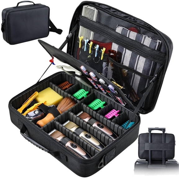 Barber Clipper Case Organizer Bag Adjustable Dividers Travel Tool Storage