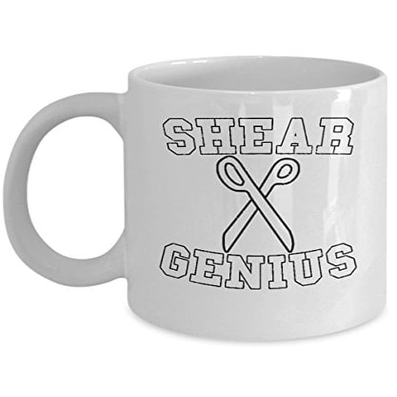 Barber Coffee Mug - Shear Genius - Hairdressers Gift - 11 oz Ceramic Cup