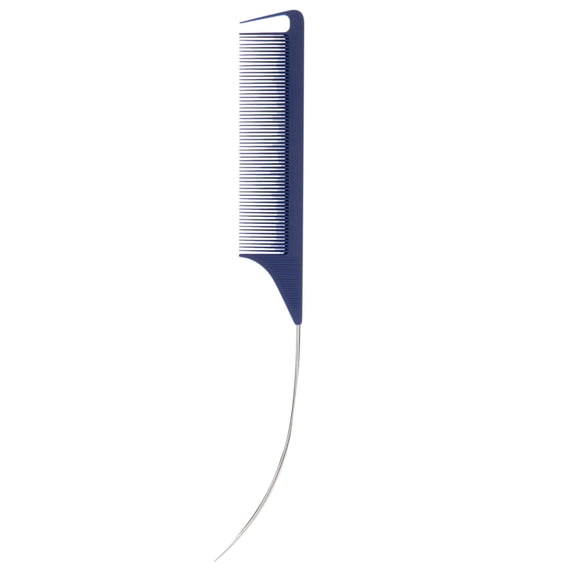 Barber Comb, Hair Styling Comb, Professional Pointed Tail Rat Tail Comb Antistatic Hair Comb with Steel Needle Pin Tip Brush, Fine Tooth Comb for Salon and Home Use Durable Carbon Fiber Material