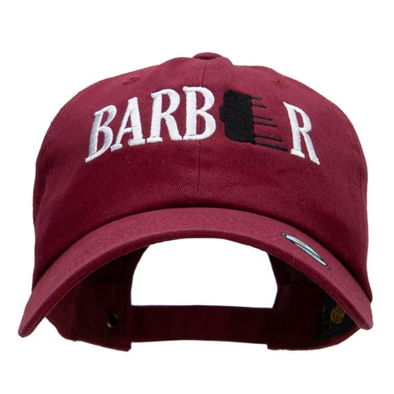 Barber Embroidered Unstructured Cotton Twill Washed Cap - Wine OSFM