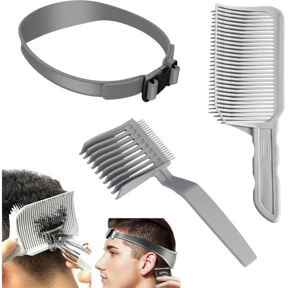Barber Fade Combs Barber Combs with Fade Hair Trimming Guide, 3Pcs Fade Comb Professional Hair Cutting Comb Barber Cutting Comb,Fade Comb Blend Comb,Professional Curved Positioning Comb for Men